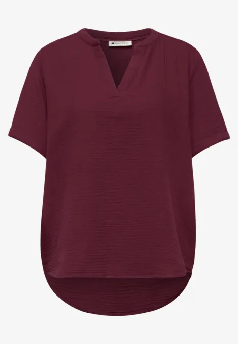 Blouse à manches courtes en qualité mousseline truffle red