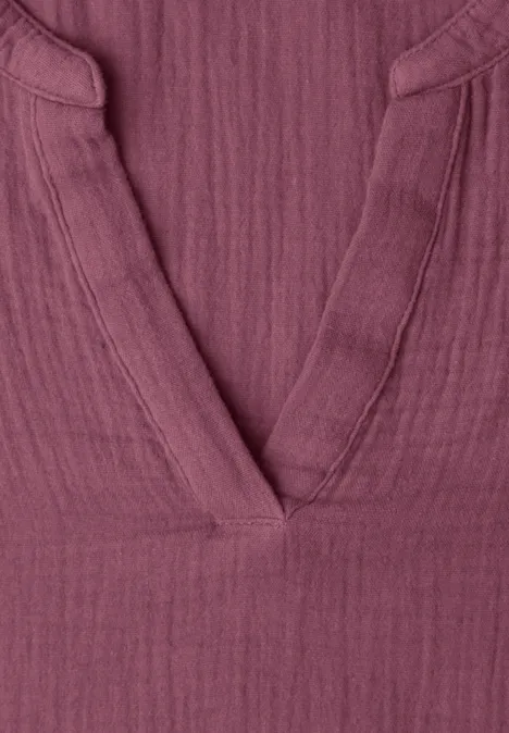 Kurzarm Bluse in Musselinqualität dark clouded blush