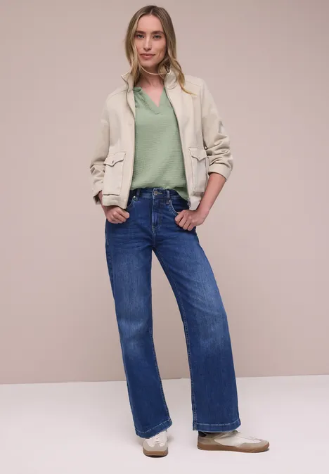 Blouse à manches courtes en qualité mousseline mint leaf