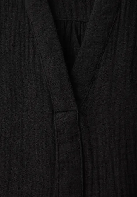 Bluzka koszulowa z rękawem 3/4 w jakości muślinu Black