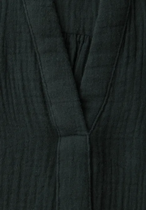 Blouse à manches 3/4 en qualité mousseline pine grove green