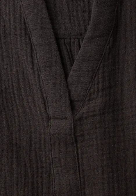 3/4-Arm Bluse in Musselinqualität espresso brown