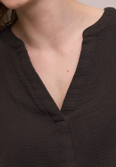 3/4-Arm Bluse in Musselinqualität espresso brown