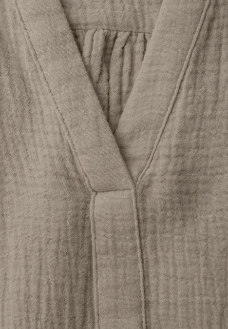 3/4-Arm Bluse in Musselinqualität timeless beige
