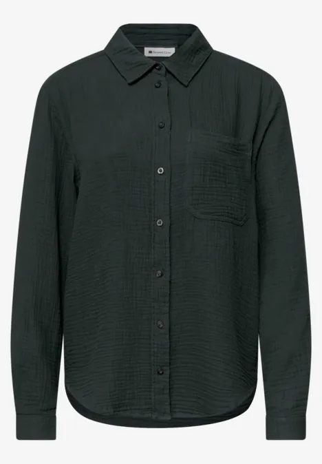 Mousseline overhemd blouse pine grove green