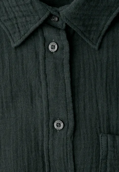 Mousseline overhemd blouse pine grove green