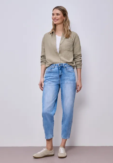 Musselin Hemdbluse timeless beige Musselin Hemdbluse timeless beige