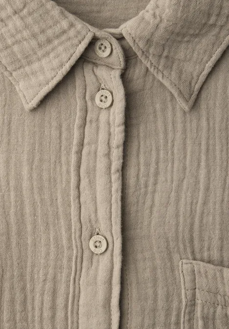 Musselin Hemdbluse timeless beige Musselin Hemdbluse timeless beige