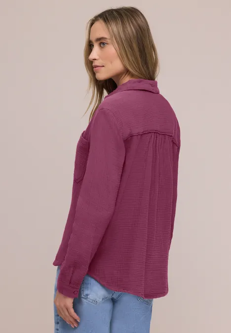 Mousseline overhemd blouse dark clouded blush