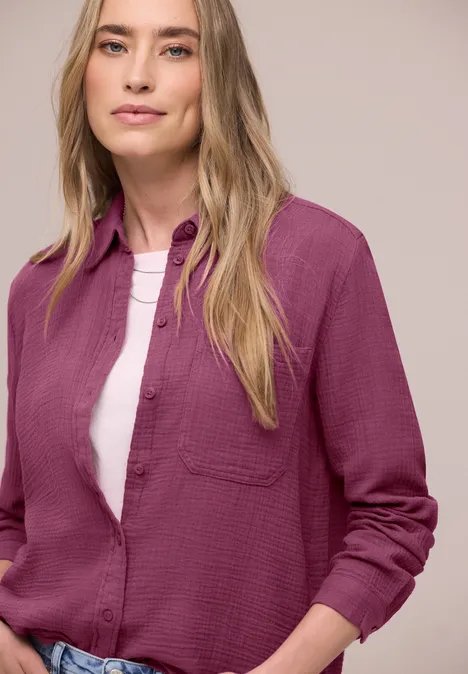 Mousseline overhemd blouse dark clouded blush