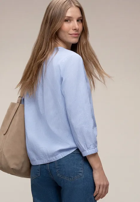 3/4-Arm Bluse mit  Streifen smoked blue
