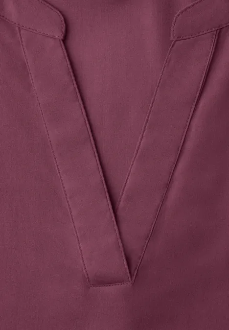 Bluse mit Split Neck und Turn-Up dark clouded blush