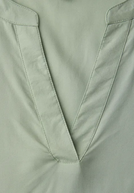 Blouse avec col fendu et turn-up mint leaf