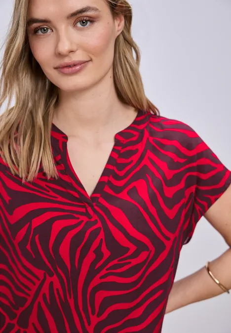 Blusenshirt mit Muster salsa red
