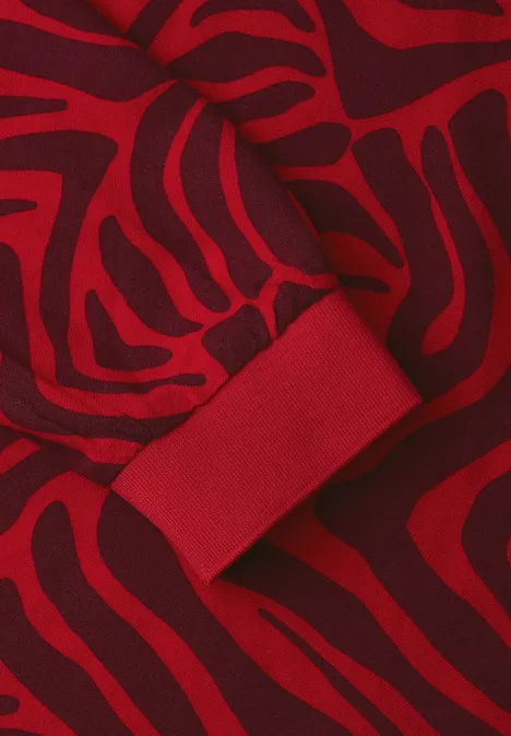 Blouse à col rond avec détails en tape salsa red