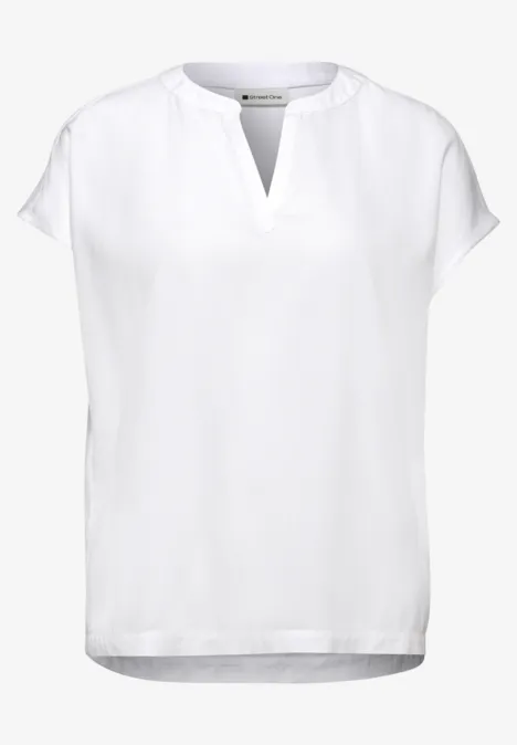 Blouse met losse schouders en gespleten hals White