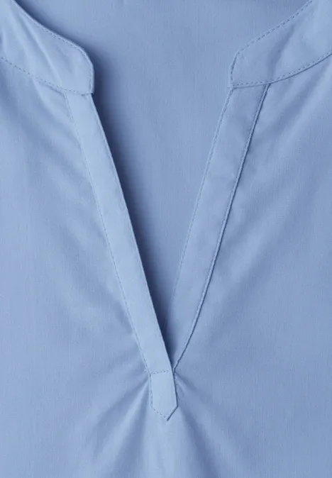 Blouse dropped shoulder avec col fendu original blue