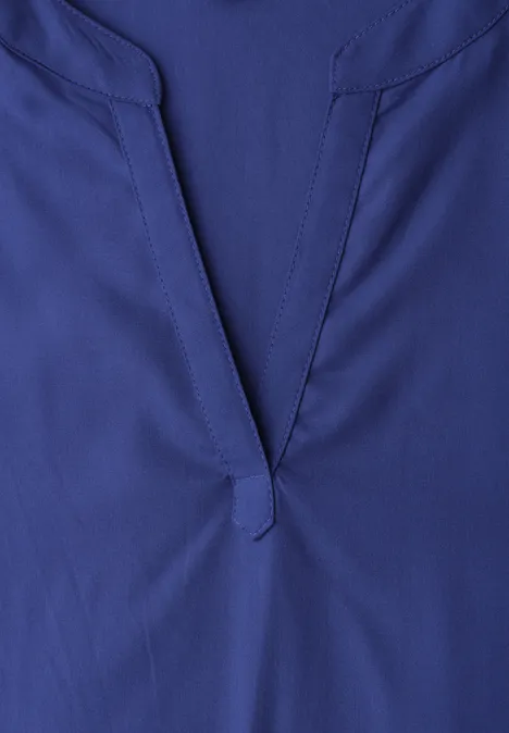 Blouse dropped shoulder avec col fendu amparo blue