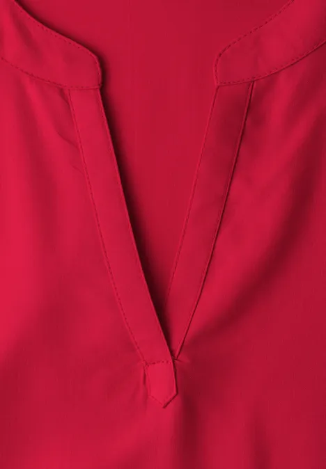 Blouse met losse schouders en gespleten hals salsa red