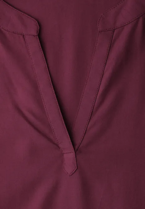 Blouse met losse schouders en gespleten hals truffle red