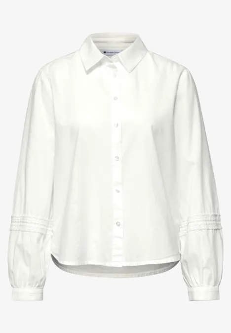 Langarm Bluse mit Crochetdetails off white