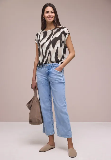 Dropped Shoulder Bluse mit Tapedetails espresso brown