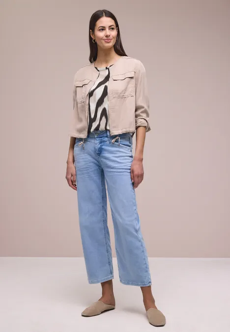 Dropped Shoulder Bluse mit Tapedetails espresso brown