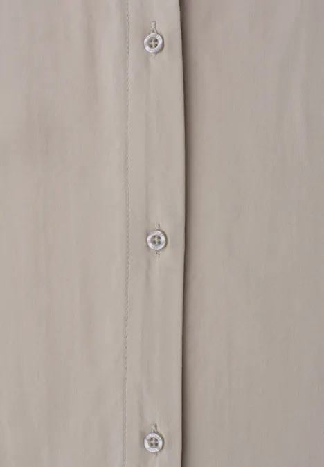 Blouse dropped shoulder avec col bowling timeless beige