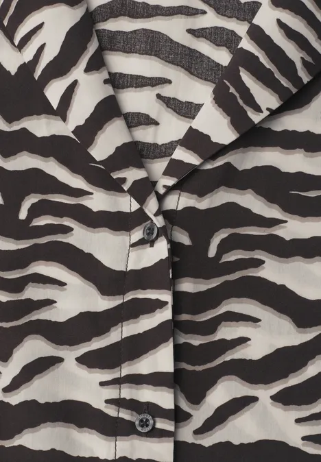 Blouse dropped shoulder avec col bowling espresso brown