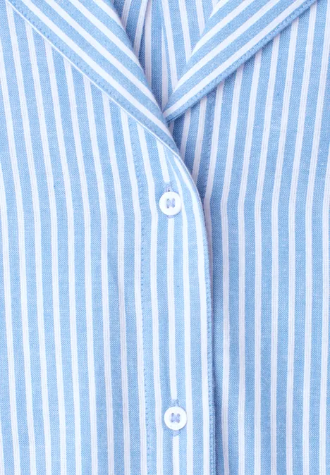 Dropped Shoulder Bluse mit Bowling-Kragen original blue