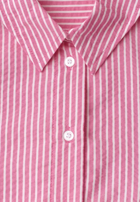 Langarm Bluse aus Seersuckerqualität magenta dream