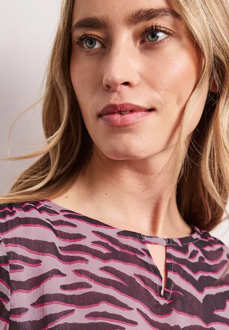 3/4-Arm Bluse mit Rundhals aus Chiffon minimal rose