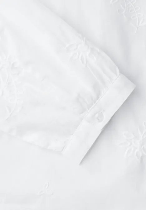 3/4-mouwen blouse met borduursel off white