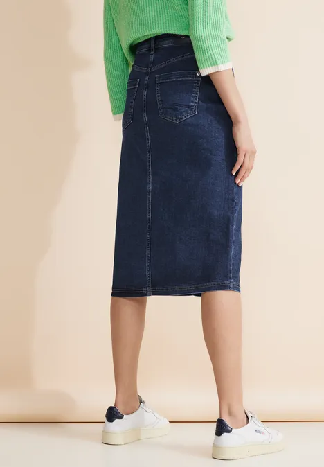 Midi Jeansrock soft indigo washed