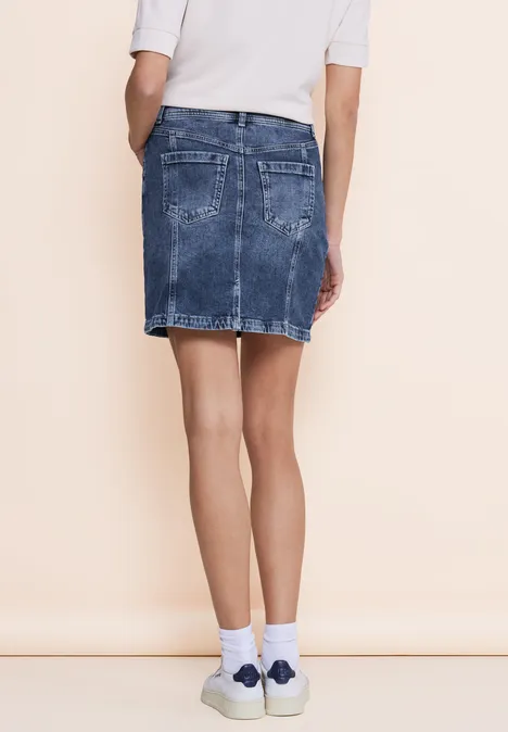 5-Pocket Jeansrock heavy mid blue wash
