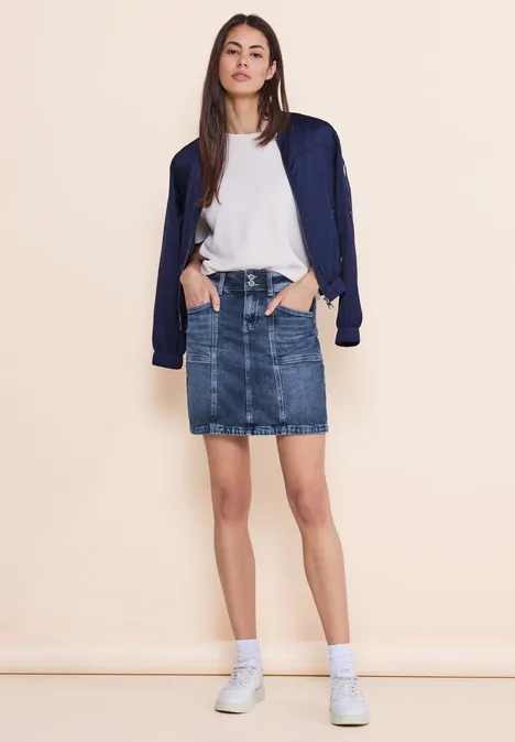 5-Pocket Jeansrock heavy mid blue wash