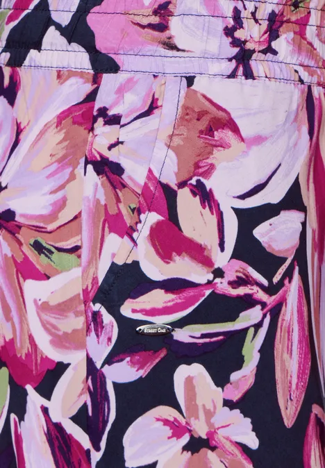 Gebloemde midirok magnolia pink