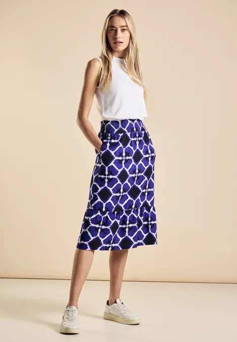 Jupe midi en jersey violet blue