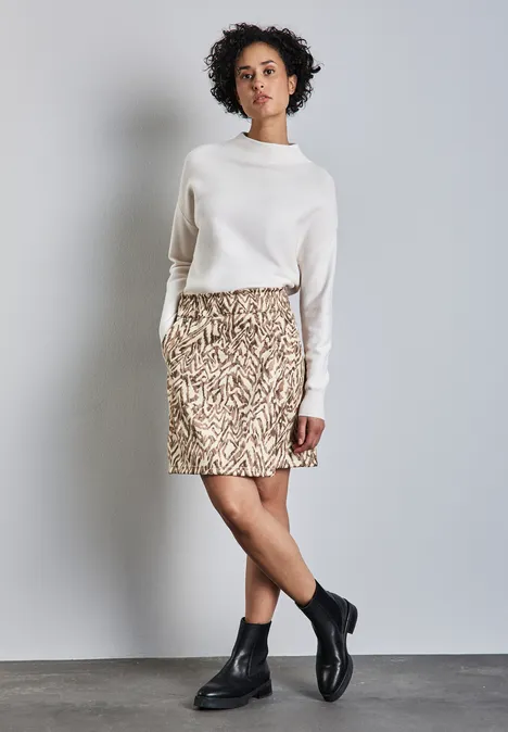 Jupe en velours Paperbag honey sand