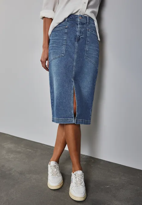 Midi Pencil Jeansrock Medium Blue Authentic