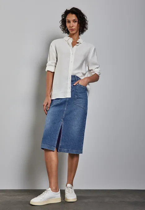 Midi Pencil Jeansrock Medium Blue Authentic