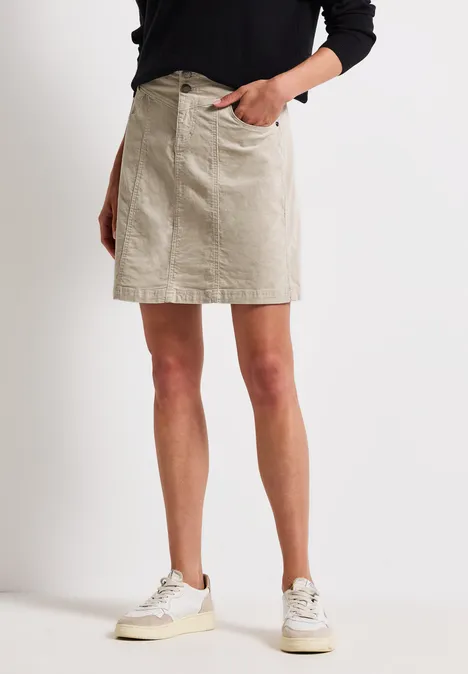 Cordrock in A-Linie malted beige