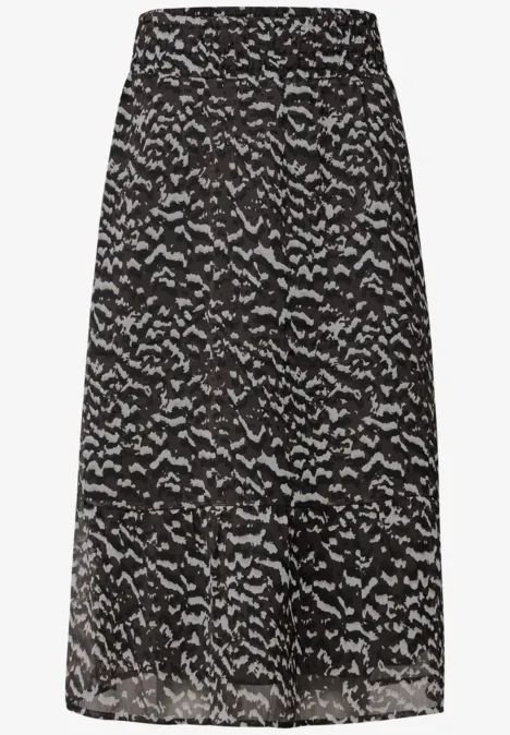 Gemusterter Chiffon-Rock deep roast brown