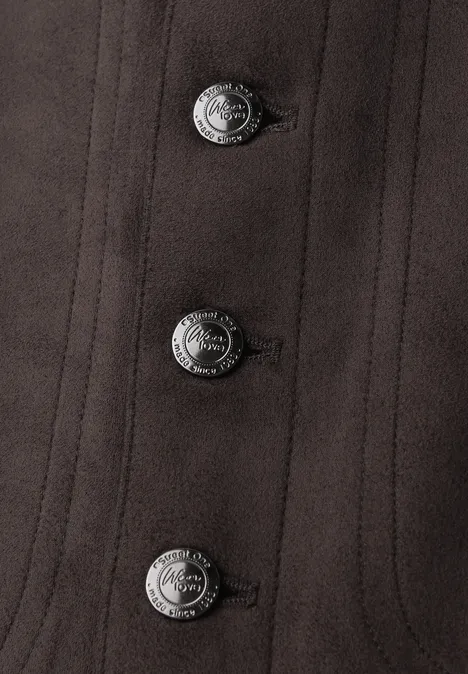 Veloursrock mit Knöpfen deep roast brown