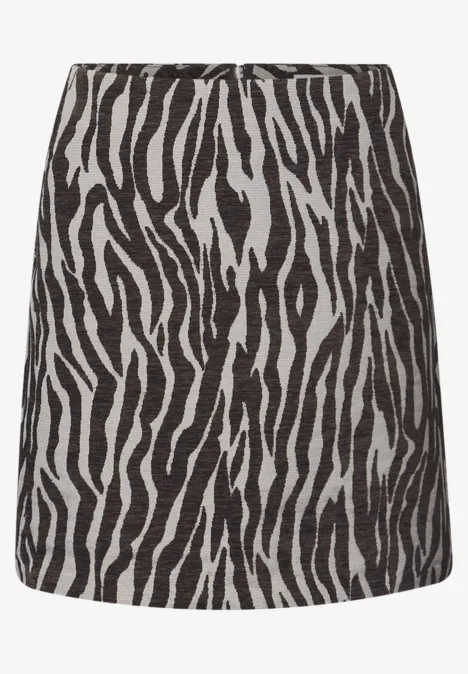 Jupe jacquard zébrée deep roast brown