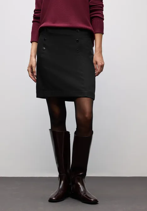 Rock mit Knopfdetail Black