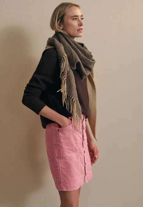 Cordrock mit Knopfleiste powder pink