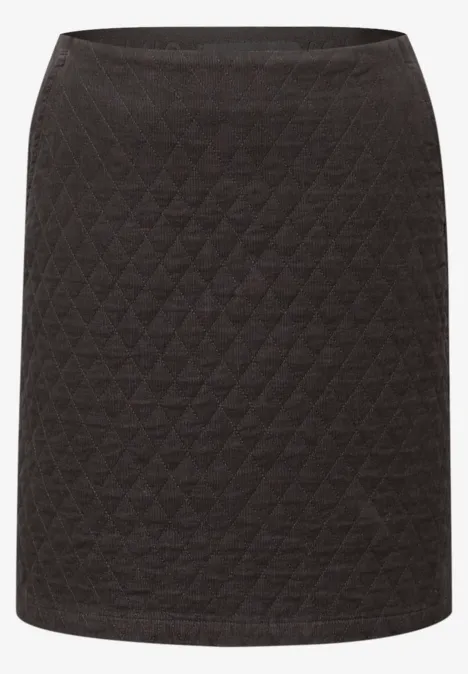 Spódnica z pikowanym wzorem darkest brown