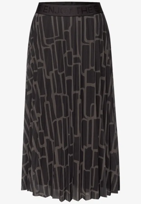 Jupe plissée en mesh avec imprimé darkest brown