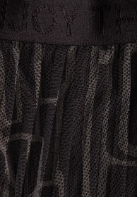 Jupe plissée en mesh avec imprimé darkest brown